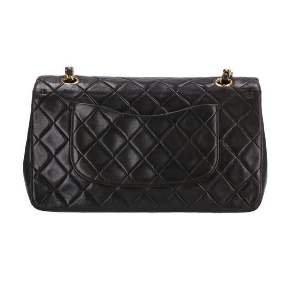 Chanel Shoulder Flap Bag Black Chain W - Picture 1 of 9